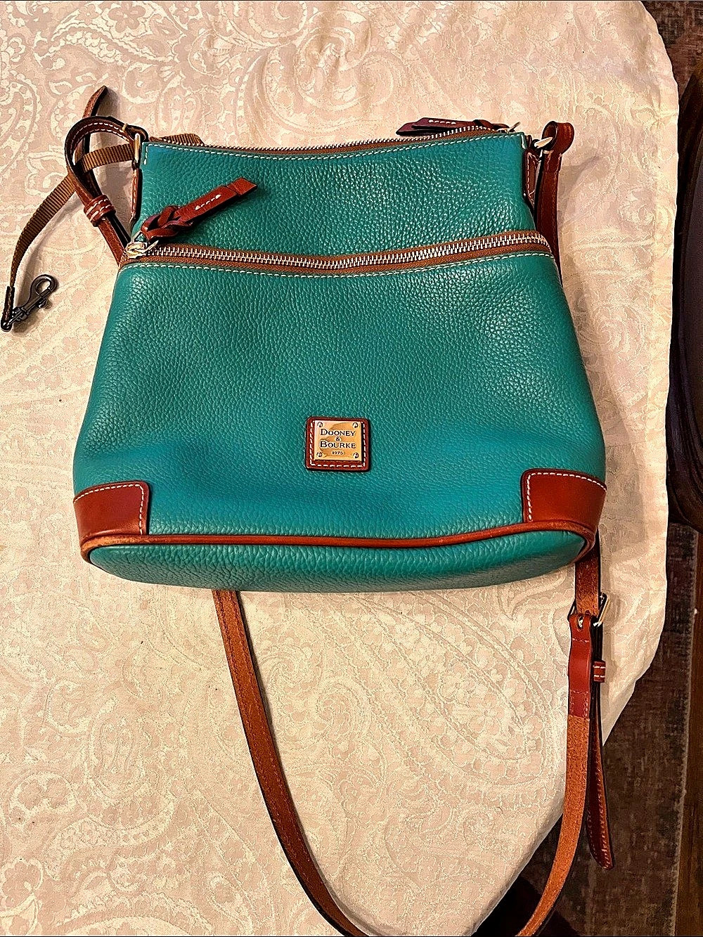 Dooney & Bourke Pebble Grain Pocket Crossbody Bag Green & Brown